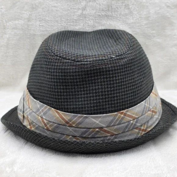 Goorin Bros Hat Fedora Fitted Mens Extra Large Gray Plaid Band Wool Blend Trilby - Picture 5 of 10